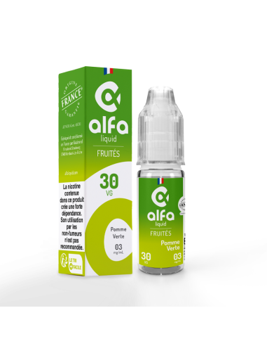 E-liquide Pomme Verte Fruité Alfaliquid 10ml | Saveur acidulée | Kumo