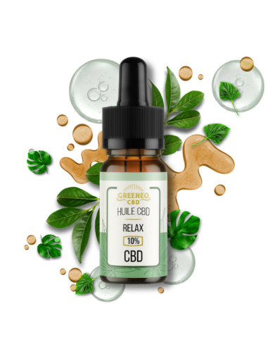 Huile RELAX 10% CBD de Greeneo | Concentration équilibrée | Kumo