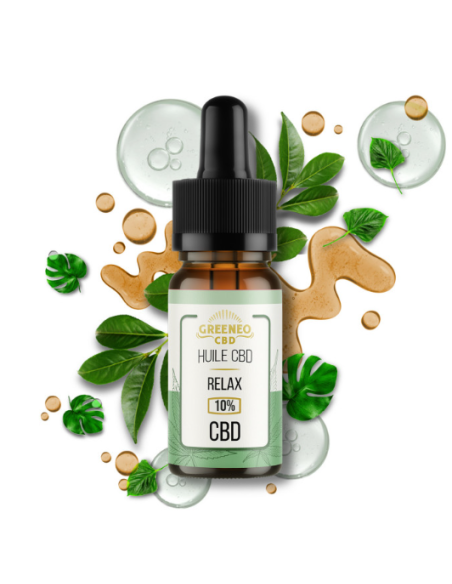 Huile RELAX 10% CBD de Greeneo | Concentration équilibrée | Kumo