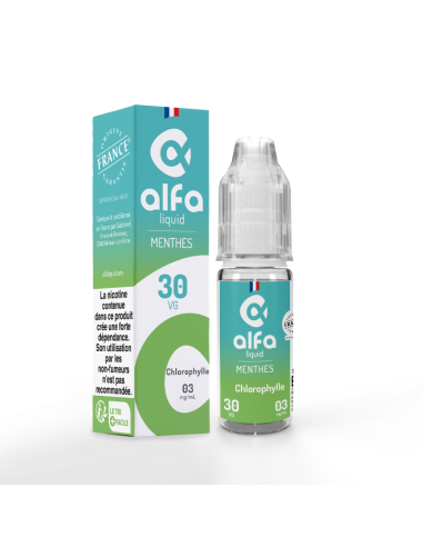 Chlorophylle Menthe Alfaliquid 10ml | E-liquide Français | Kumo